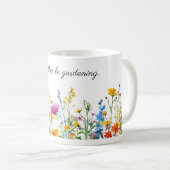Aquarellfarbene Blume an der Grenze zu Gartenarbei Kaffeetasse (VorderseiteRechts)