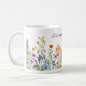 Aquarellfarbene Blume an der Grenze zu Gartenarbei Kaffeetasse (Links)