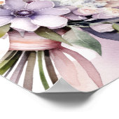 Aquarellfarbene Blume. Begrüßungszeichen. Poster (Ecke)