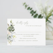 Aquarellfarbene Blume Blauer Kaugummi Eukalyptus,  Einladung (Stehend Vorderseite)
