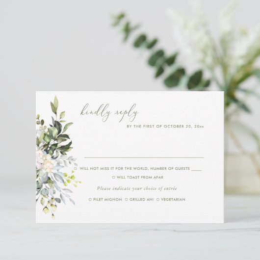 Aquarellfarbene Blume Blauer Kaugummi Eukalyptus,  Einladung (Stehend Vorderseite)