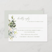 Aquarellfarbene Blume Blauer Kaugummi Eukalyptus,  Einladung (Vorne/Hinten)