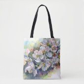 Aquarellfarbene Blume blühender Apfelbaum Hochzeit Tasche (Vorderseite)
