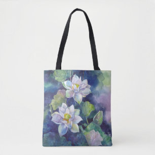 Aquarellfarbene Blume - Blume Tasche