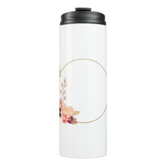 Aquarellfarbene Blume Blume Thermosbecher (Vorderseite)