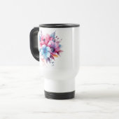 Aquarellfarbene Blume Blumendesign-45893 Reisebecher (Vorderseite Links)