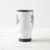 Aquarellfarbene Blume Blumendesign-45893 Reisebecher (Mittel)