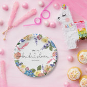 Aquarellfarbene Blume Blumengebirge Brautparty Pappteller (Party)