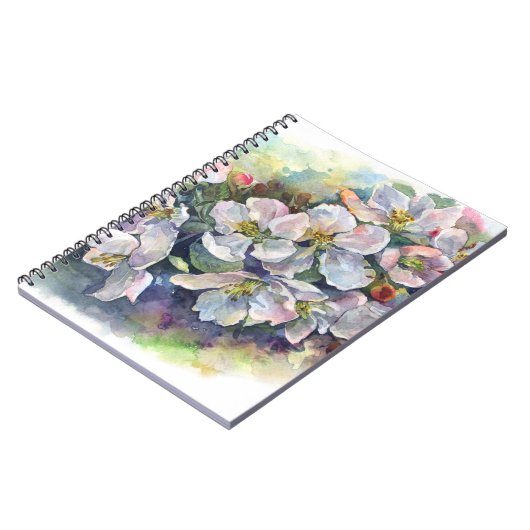 Aquarellfarbene Blume Blütendarstellung Notizblock (Linke Seite)