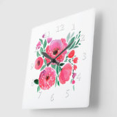 Aquarellfarbene Blume, Bouquet 2. große Uhr (Winkel)