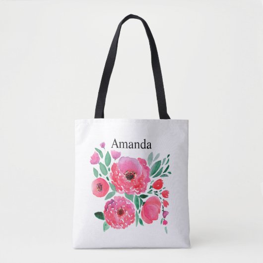 Aquarellfarbene Blume, Bouquet 2. Tasche (Vorderseite)