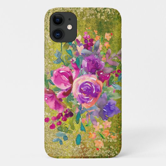 Aquarellfarbene Blume Bouquet Case-Mate iPhone Hülle (Rückseite)