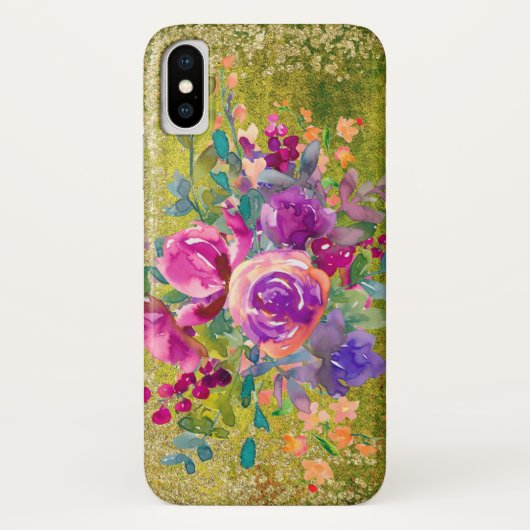 Aquarellfarbene Blume Bouquet Case-Mate iPhone Hülle (Rückseite)