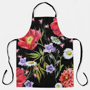 Aquarellfarbene Blume Bouquet: Nahtloses Muster Schürze