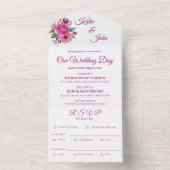 Aquarellfarbene Blume Bouquet-Wedding- All In One Einladung (Innen Boden)