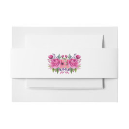 Aquarellfarbene Blume Bouquet-Wedding- Einladungsbanderole