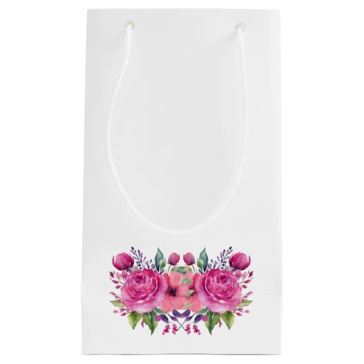 Aquarellfarbene Blume Bouquet-Wedding- Kleine Geschenktüte (Vorderseite)