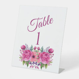 Aquarellfarbene Blume Bouquet-Wedding- Sockelschild