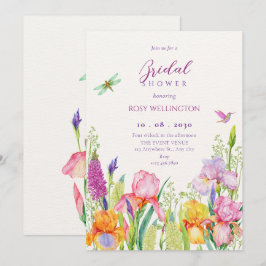 Aquarellfarbene Blume Brautparty Einladung