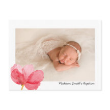 Aquarellfarbene Blume Christening Taufe Einladung