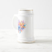 Aquarellfarbene Blume Design-24683 Bierglas (Vorderseite Links)