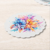 Aquarellfarbene Blume Design-24683 Untersetzer (angewinkelt)