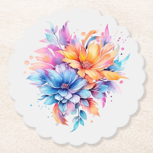 Aquarellfarbene Blume Design-24683 Untersetzer (Vorderseite)