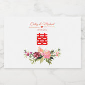 Aquarellfarbene Blume doppeltes Glück chinesische Alkoholflaschenetikett (Einzelnes Label)