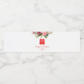 Aquarellfarbene Blume doppeltes Glück Moderne Hoch Wasserflaschenetikett (Einzelnes Label)