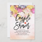 Aquarellfarbene Blume Dusche Polterabend Einladung (Vorderseite)