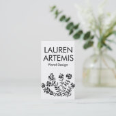 Aquarellfarbene Blume Einzigartig Moderne botanisc Visitenkarte (Stehend Vorderseite)