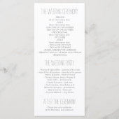 Aquarellfarbene Blume Elegante Hochzeitsprogramme Programm (Rückseite)