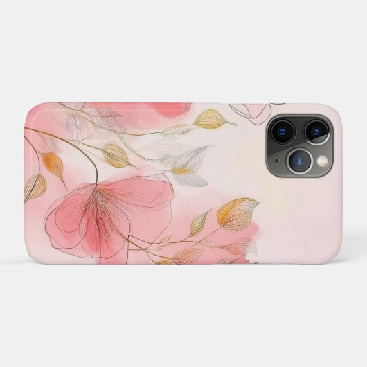 Aquarellfarbene Blume Eleganter Hintergrund Case-Mate iPhone Hülle (Rückseite (Horizontal))