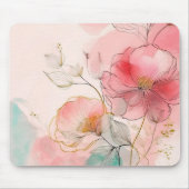 Aquarellfarbene Blume Eleganter Hintergrund Mousepad (Vorne)