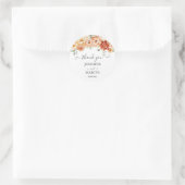 Aquarellfarbene Blume Elegantes Botanisches Dankes Runder Aufkleber (Tasche)