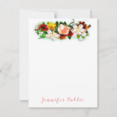 Aquarellfarbene Blume Farbiges handgeschriebenes S Mitteilungskarte (Vorderseite)