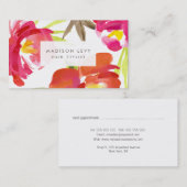 Aquarellfarbene Blume Friseur Salon Stylist Terminkarte (Vorne/Hinten)