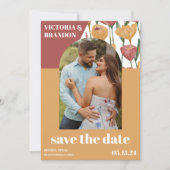 Aquarellfarbene Blume - Frühjahr und Sommerhochzei Save The Date (Vorderseite)