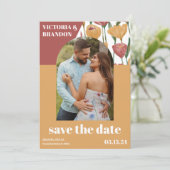 Aquarellfarbene Blume - Frühjahr und Sommerhochzei Save The Date (Stehend Vorderseite)