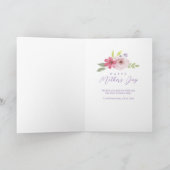 Aquarellfarbene Blume Glückliches Foto zum Muttert Karte (Innenseite)