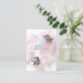 Aquarellfarbene Blume Gold Frame Beruflich Trendy Visitenkarte (Stehend Vorderseite)