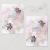Aquarellfarbene Blume Gold Frame Beruflich Trendy Visitenkarte (Vorne/Hinten)