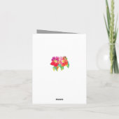 Aquarellfarbene Blume, graue weiße Hochzeit Danke (Rückseite)