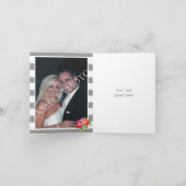 Aquarellfarbene Blume, graue weiße Hochzeit Danke (Innenseite)