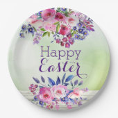 Aquarellfarbene Blume Happy Oaster Paper Teller (Vorderseite)