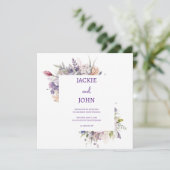 Aquarellfarbene Blume. Hochzeit. Einladung (Stehend Vorderseite)