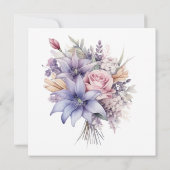 Aquarellfarbene Blume. Hochzeit. Einladung (Rückseite)