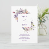 Aquarellfarbene Blume. Hochzeit. Einladung (Stehend Vorderseite)