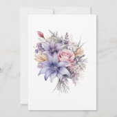 Aquarellfarbene Blume. Hochzeit. Einladung (Rückseite)