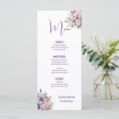 Aquarellfarbene Blume. Hochzeit. Menükarte (Stehend Vorderseite)